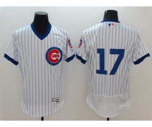 Men Chicago Cubs #17 Kris Bryant Majestic White Flexbase Authentic Cooperstown Player Jersey