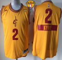 NBA Cleveland Cavaliers #2 Kyrie Irving Yellow 2014-15 Christmas Day The Finals Patch Stitched Jerseys