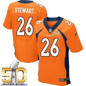 Nike Denver Broncos #26 Darian Stewart Orange Team Color Super Bowl 50 Men Stitched NFL New Elite Jersey