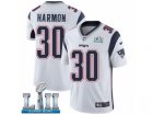 Men Nike New England Patriots #30 Duron Harmon White Vapor Untouchable Limited Player Super Bowl LII NFL Jersey