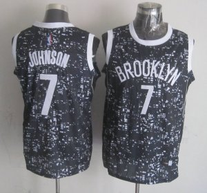 Nets #7 Joe Johnson Black City Luminous Jersey