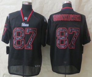 Nike New England Patriots #87 Gronkowski Black Jerseysï¼ˆNew Lights Out Eliteï¼‰