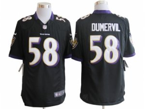 Nike NFL Baltimore Ravens #58 Elvis Dumervil Black Jerseys(Game)