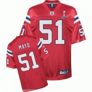 New England Patriots #51 Jerod Mayo 2012 Super Bowl XLVI red