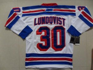 nhl new york rangers #30 lundoqvust white