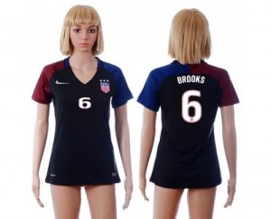 Womens USA #6 Brooks Away Soccer Country Jersey