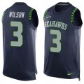 Nike Seattle Seahawks #3 Russell Wilson Steel Blue Team Color Men Stitched NFL Limited Tank Top Jersey