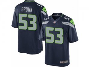 Mens Nike Seattle Seahawks #53 Arthur Brown Limited Steel Blue Team Color NFL Jersey