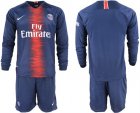 2018-19 Paris Saint-Germain Home Long Sleeve Soccer Jersey