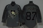 NHL Pittsburgh Penguins #87 Sidney Crosby Charcoal Cross Check Fashion jerseys