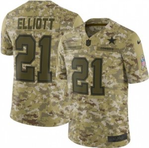 Mens Nike Dallas Cowboys #21 Ezekiel Elliott Limited Camo 2018 Salute to Service NFL Jersey