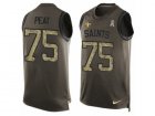Mens Nike New Orleans Saints #75 Andrus Peat Limited Green Salute to Service Tank Top NFL Jersey