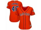 Women Majestic Houston Astros #46 Francisco Liriano Authentic Orange Alternate 2017 World Series Bound Cool Base MLB Jersey