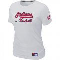Women Cleveland Indians White Nike Short Sleeve Practice T-Shirt