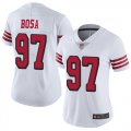Nike 49ers #97 Nick Bosa White Women 2019 NFL Draft First Round Pick Color Rush Vapor