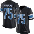 Mens Nike Detroit Lions #75 Larry Warford Limited Black Rush NFL Jersey