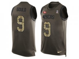 Mens Nike San Francisco 49ers #9 Robbie Gould Limited Green Salute to Service Tank Top NFL Jersey