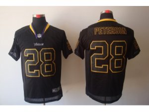 Nike NFL Minnesota Vikings #28 Adrian Peterson Black Jerseys[Lights Out Elite]