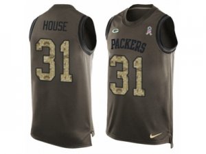 Mens Nike Green Bay Packers #31 Davon House Limited Green Salute to Service Tank Top NFL Jersey