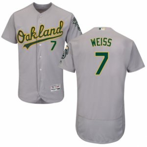 Men\'s Majestic Oakland Athletics #7 Walt Weiss Grey Flexbase Authentic Collection MLB Jersey