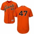 Mens Majestic San Francisco Giants #47 Johnny Cueto Orange Flexbase Authentic Collection MLB Jersey