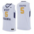 West Virginia Mountaineers 5 Brandon Knapper White College Basketball Jersey