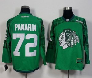 Mens Chicago Blackhawks #72 Artemi Panarin Green St. Patricks Day New Stitched NHL Jersey