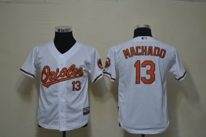 Youth Baltimore Orioles #13 MACHADD White Cool Base Jerseys