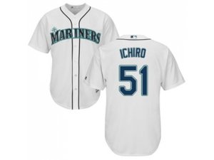 Youth Seattle Mariners #51 Ichiro Suzuki White Cool Base Stitched MLB Jersey