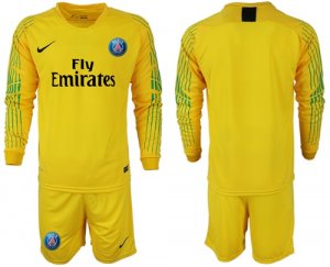 2018-19 Pari Saint-Germain Yellow Goalkeeper Long Sleeve Soccer Jersey