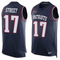 Mens Nike New England Patriots #17 Devin Street Limited Navy Blue Player Name & Number Tank Top NFL Jersey