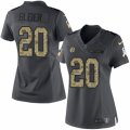 Women's Nike Pittsburgh Steelers #20 Rocky Bleier Limited Black 2016 Salute to Service NFL Jersey