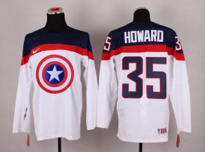 NHL Olympic Team USA #35 Jimmy Howard white Captain America Fashion Stitched Jerseys