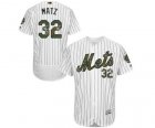 Men's Majestic New York Mets #32 Steven Matz Authentic White 2016 Memorial Day Fashion Flex Base MLB Jersey