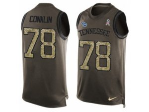 Nike Tennessee Titans #78 Jack Conklin Limited Green Salute to Service Tank Top NFL Jersey