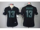 Nike Women Miami Dolphins #13 Dan Marino black jerseys[Impact Limited]