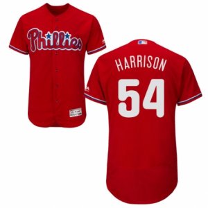 Men\'s Majestic Philadelphia Phillies #54 Matt Harrison Red Flexbase Authentic Collection MLB Jersey