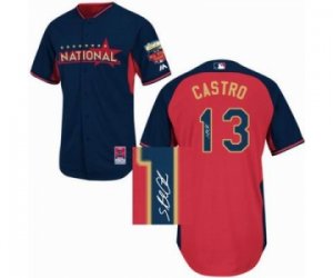 mlb 2014 all star jerseys chicago cubs #13 castro blue-red[signature]