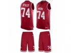 Mens Nike San Francisco 49ers #74 Joe Staley Limited Red Tank Top Suit NFL Jersey