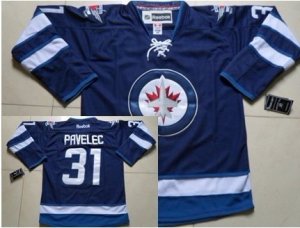 nhl jets #31 pavelec blue