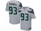 Mens Nike Seattle Seahawks #93 Malik McDowell Elite Grey Alternate NFL Jersey