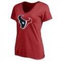 Womens Houston Texans Pro Line Primary Team Logo Slim Fit T-Shirt Red