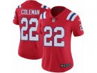 Women Nike New England Patriots #22 Justin Coleman Vapor Untouchable Limited Red Alternate NFL Jersey