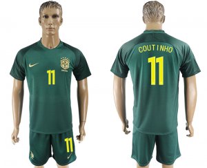 2017-18 Brazil 11 COUTINHO Away Soccer Jersey