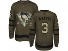 Youth Adidas Pittsburgh Penguins #3 Olli Maatta Green Salute to Service Stitched NHL Jersey
