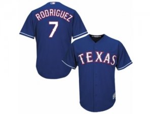 Youth Majestic Texas Rangers #7 Ivan Rodriguez Authentic Royal Blue Alternate 2 Cool Base MLB Jersey