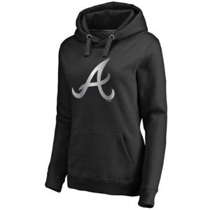 Womens Atlanta Braves Platinum Collection Pullover Hoodie Black