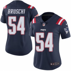 Women\'s Nike New England Patriots #54 Tedy Bruschi Limited Navy Blue Rush NFL Jersey