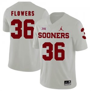 Oklahoma Sooners #36 Dimitri Flowers White College Football Jersey