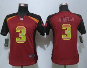 Women New Nike Tampa Bay Buccaneers #3 Winston Red Strobe Jerseys